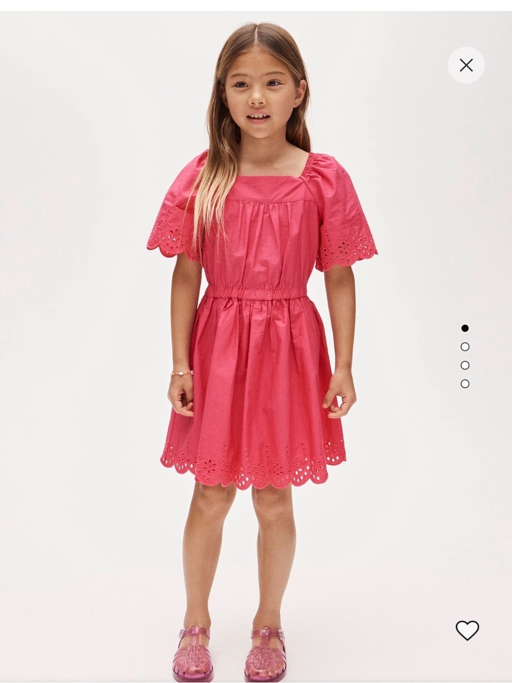 Crewcuts Hot Pink Eyelet Square-Neck Dress